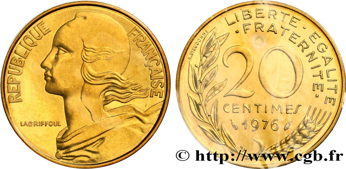 20 centimes Marianne 1976 Pessac F.156/16 MS