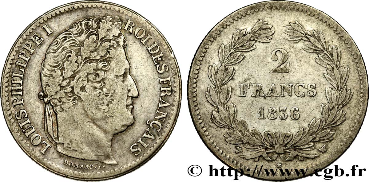 2 francs Louis-Philippe 1836 Lille F.260/57 TB35 