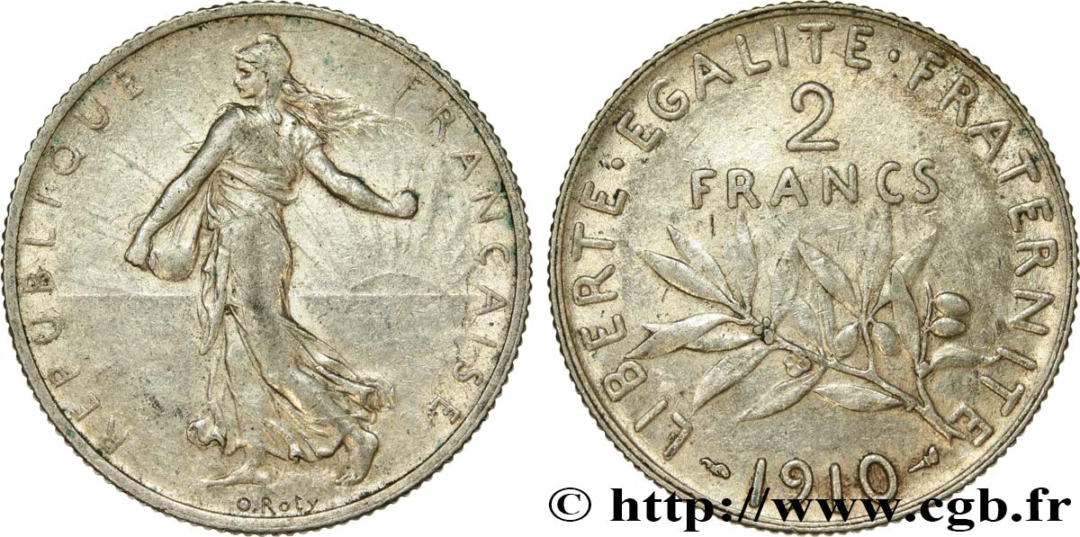 2 francs Semeuse 1910 F.266/12 TTB45