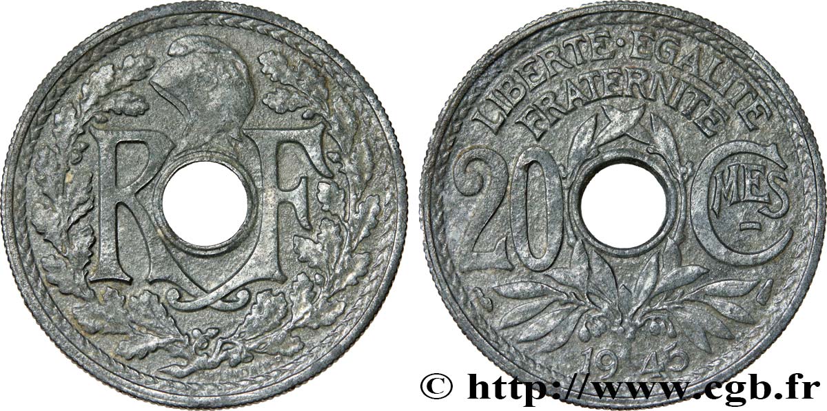 20 centimes Lindauer 1945 F.155/2 TTB45