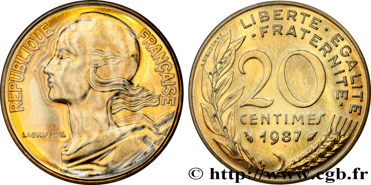 20 centimes Marianne 1987 Pessac F.156/27 MS