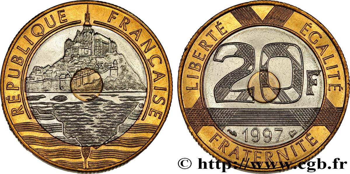 20 francs Mont Saint-Michel BU (Brillant Universel) 1997 Pessac F.403/13 FDC