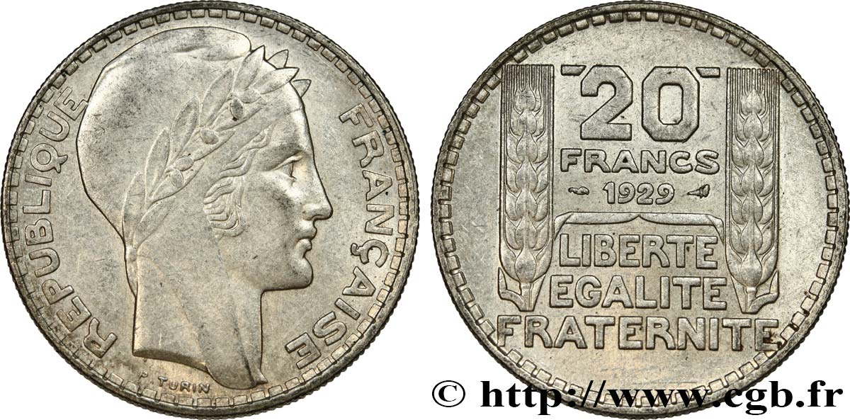 20 francs Turin 1929 F.400/2 TTB50