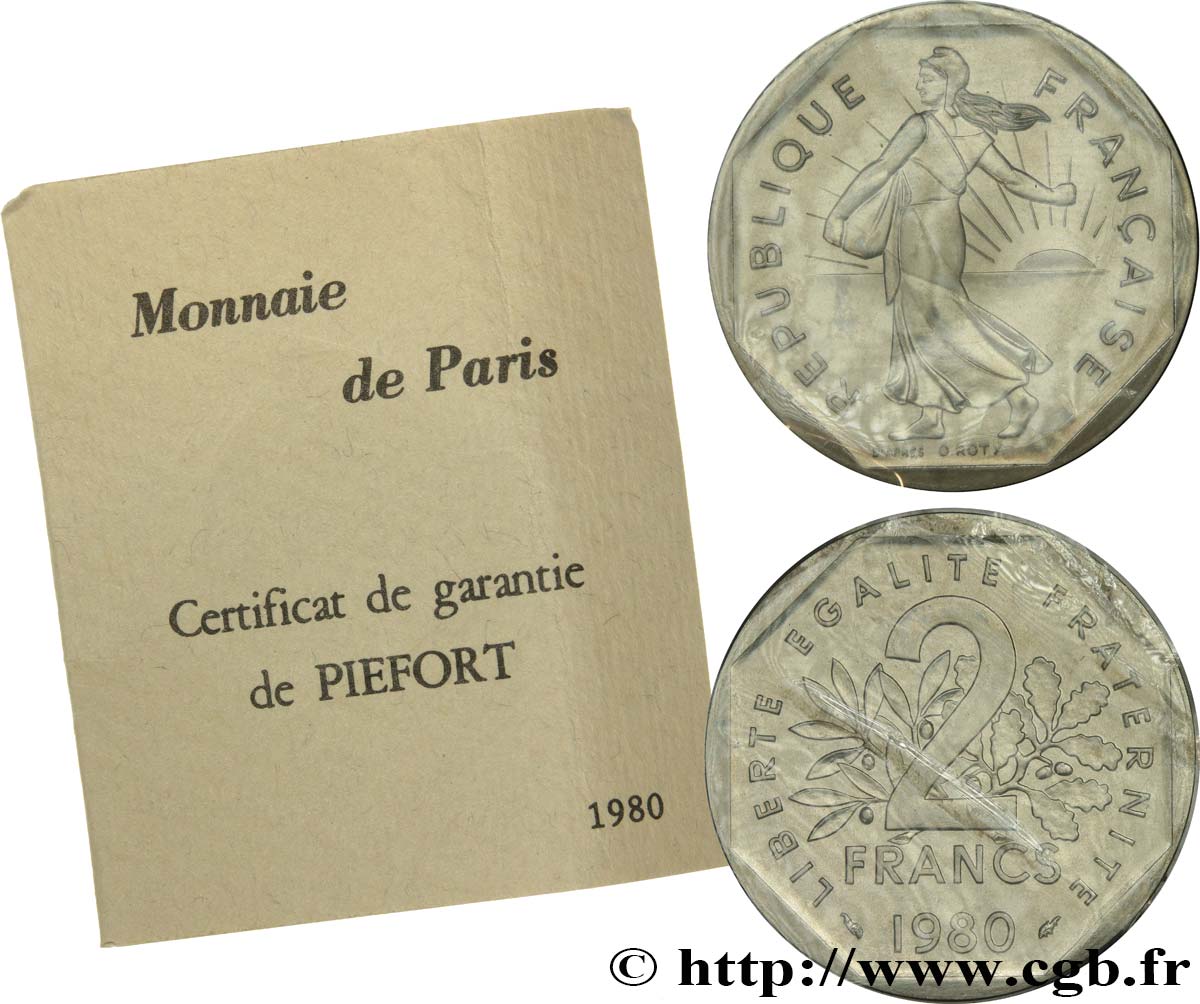 Piéfort nickel de 2 francs Semeuse 1980 Pessac F.272/4 P ST 