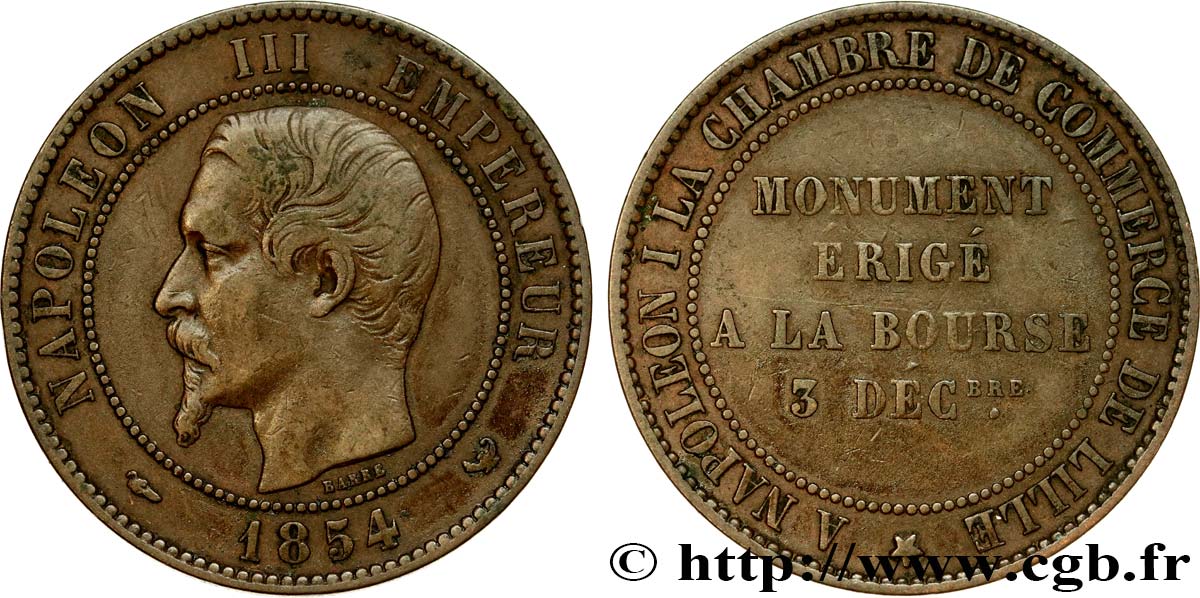 Module 10 centimes, Monument érigé à la bourse de Lille 1854 VG.3403 SS45