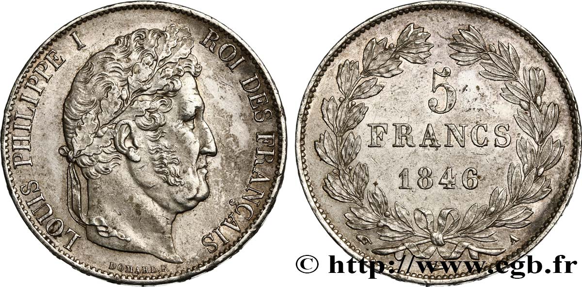 5 francs IIIe type Domard 1846 Paris F.325/10 TTB50