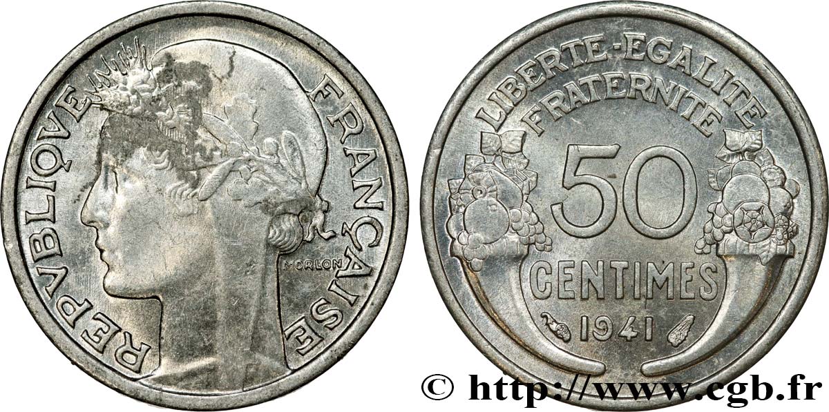 50 centimes Morlon, lourde 1941  F.193/2 TTB50 