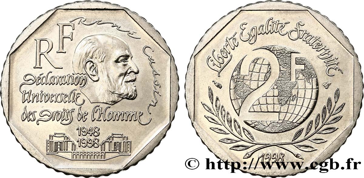 2 francs René Cassin 1998 F.276/2 MS63