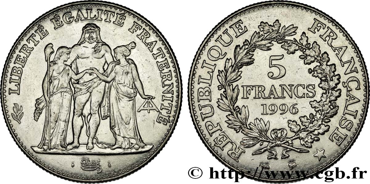 5 francs Hercule de Dupré 1996 F.346/2 SUP58