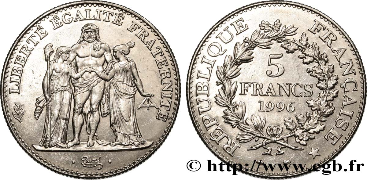 5 francs Hercule de Dupré 1996  F.346/2 SPL60 
