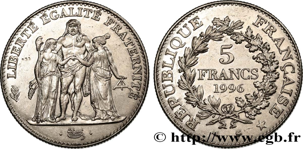 5 francs Hercule de Dupré 1996 F.346/2 TTB52