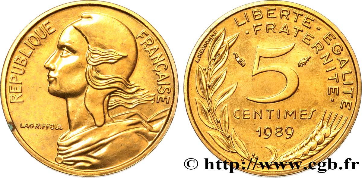5 centimes Marianne 1989 Pessac F.125/25 MS