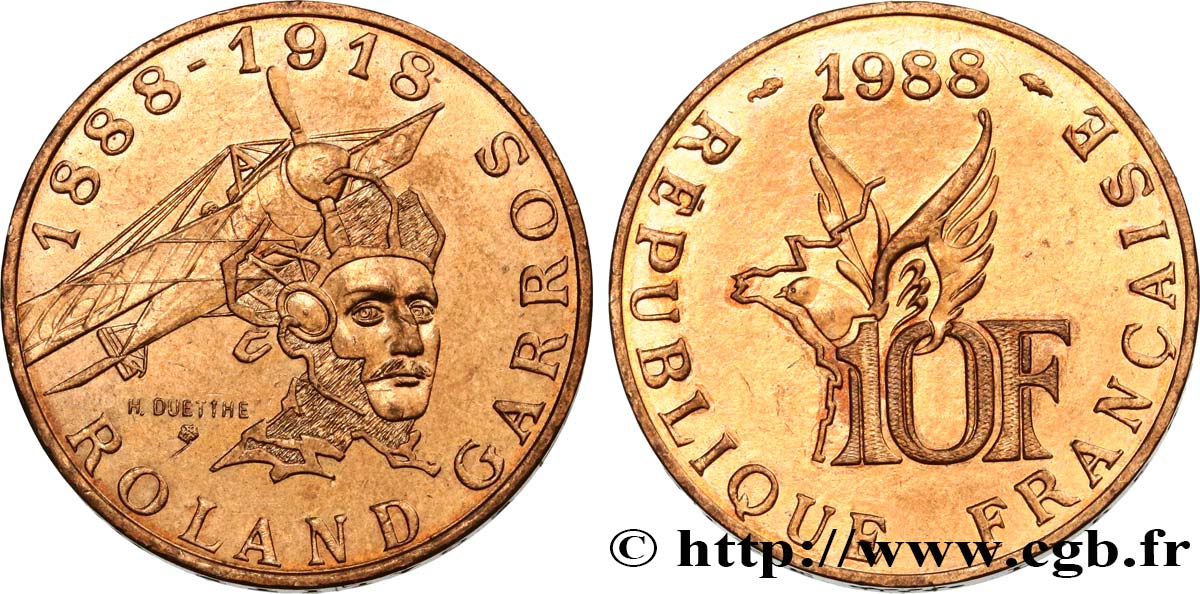 10 francs Roland Garros 1988 F.372/2 SUP62