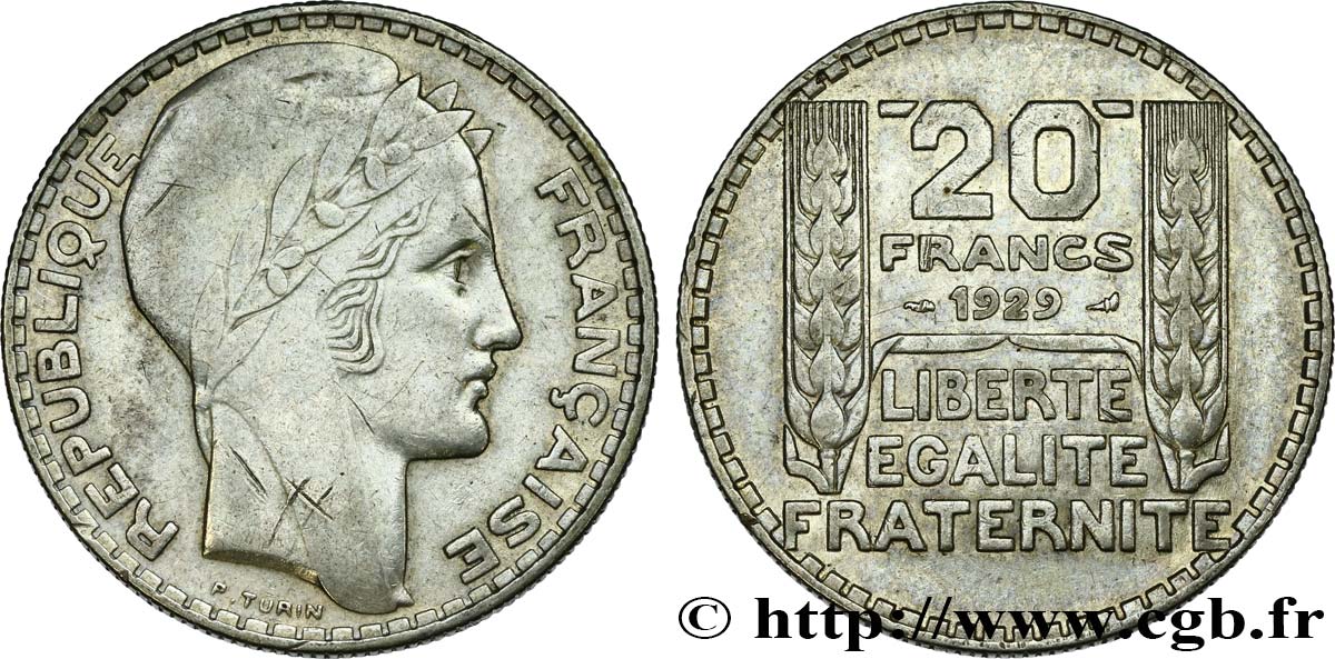 20 francs Turin 1929 F.400/2 TTB45