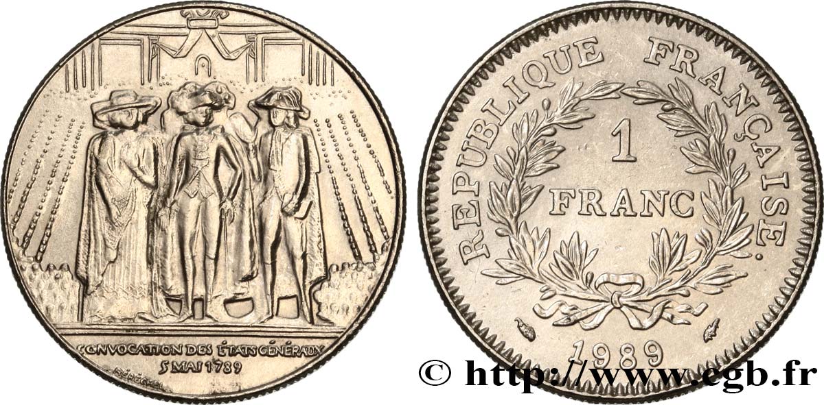 1 franc États Généraux 1989  F.228/2 MS60 