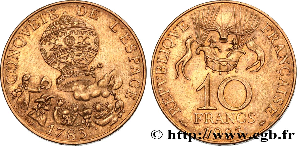 10 francs Conquête de l’Espace 1983 F.367/2 AU55