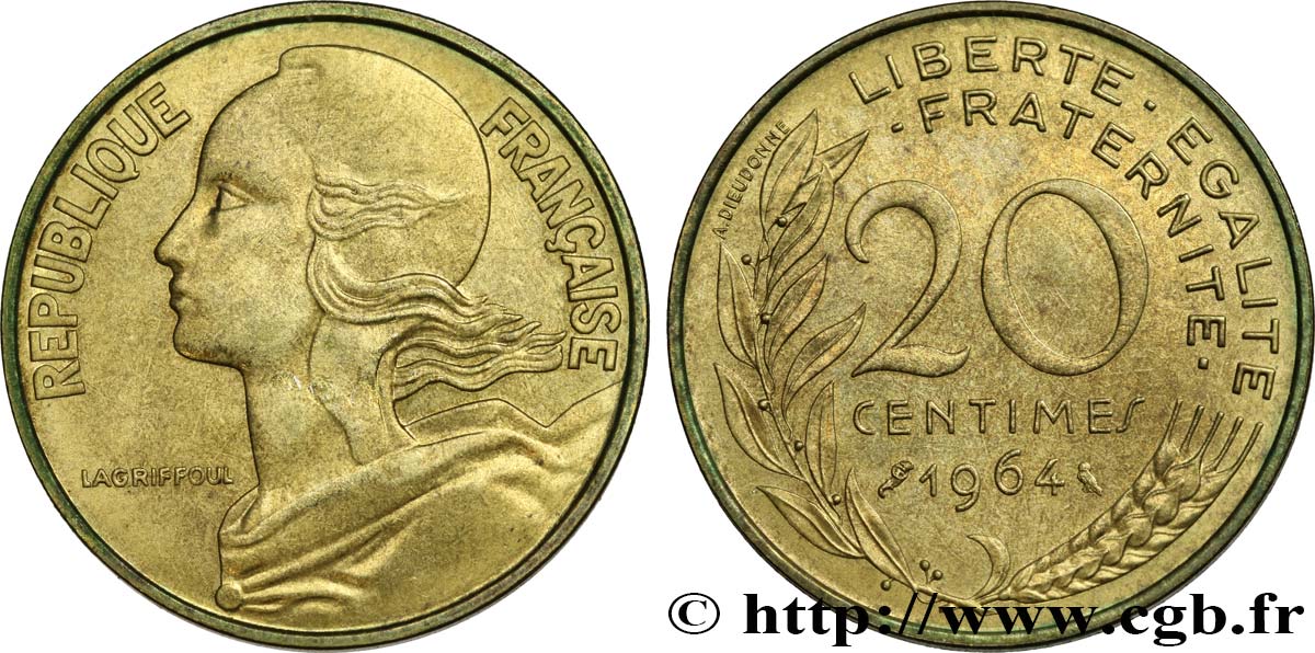 20 centimes Marianne 1964 Paris F.156/4 MS