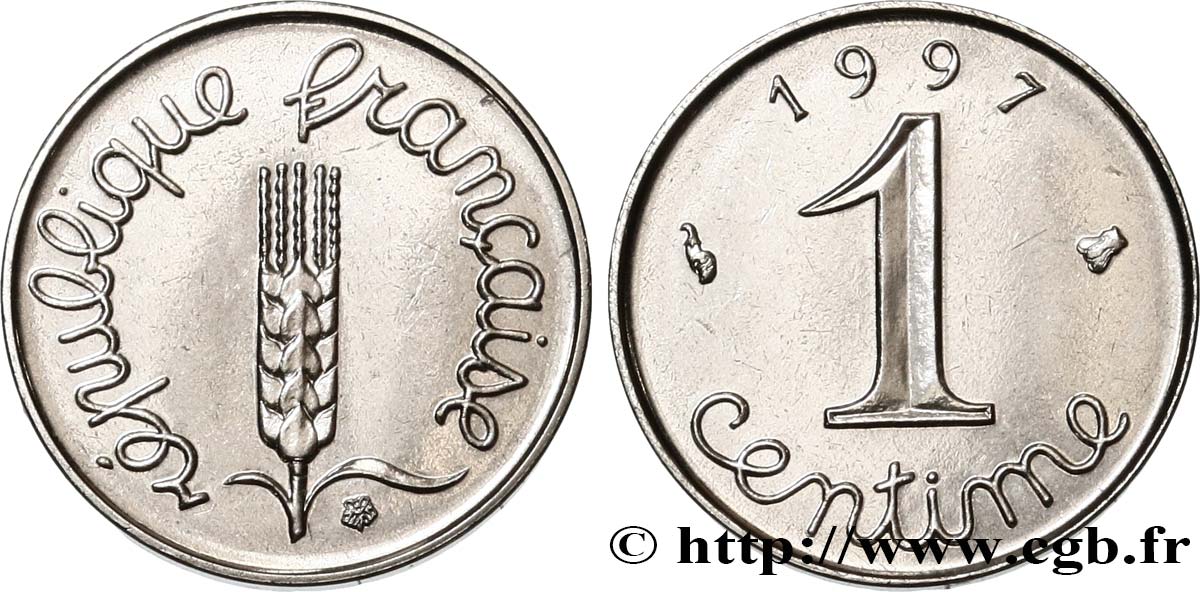 1 centime Épi, BU (Brillant Universel) 1997 Pessac F.106/57 MS