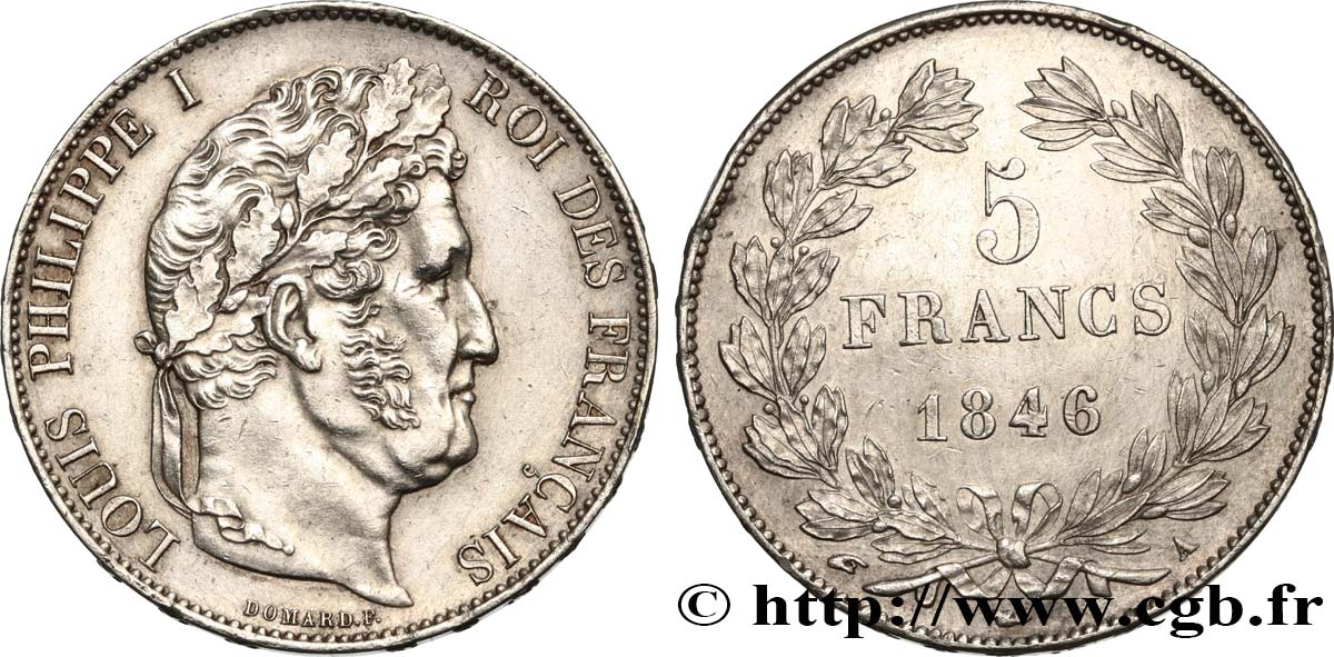 5 francs IIIe type Domard 1846 Paris F.325/10 SUP