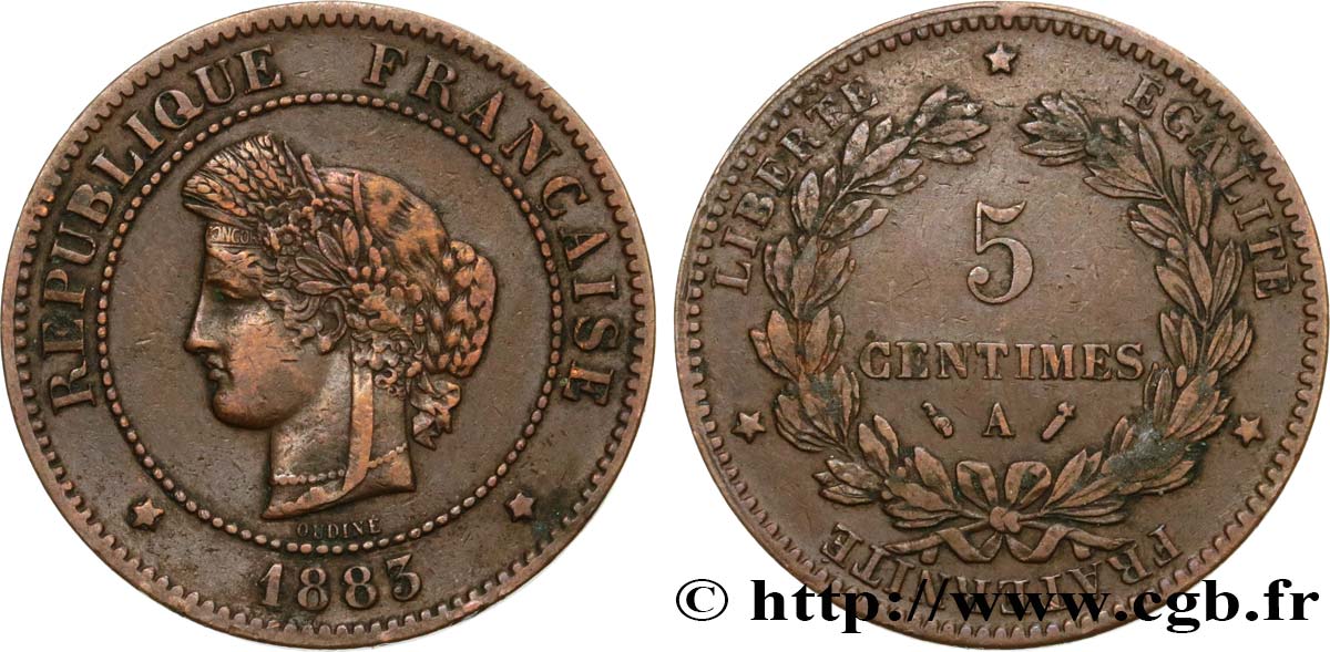 5 centimes Cérès 1883 Paris F.118/24 TB35