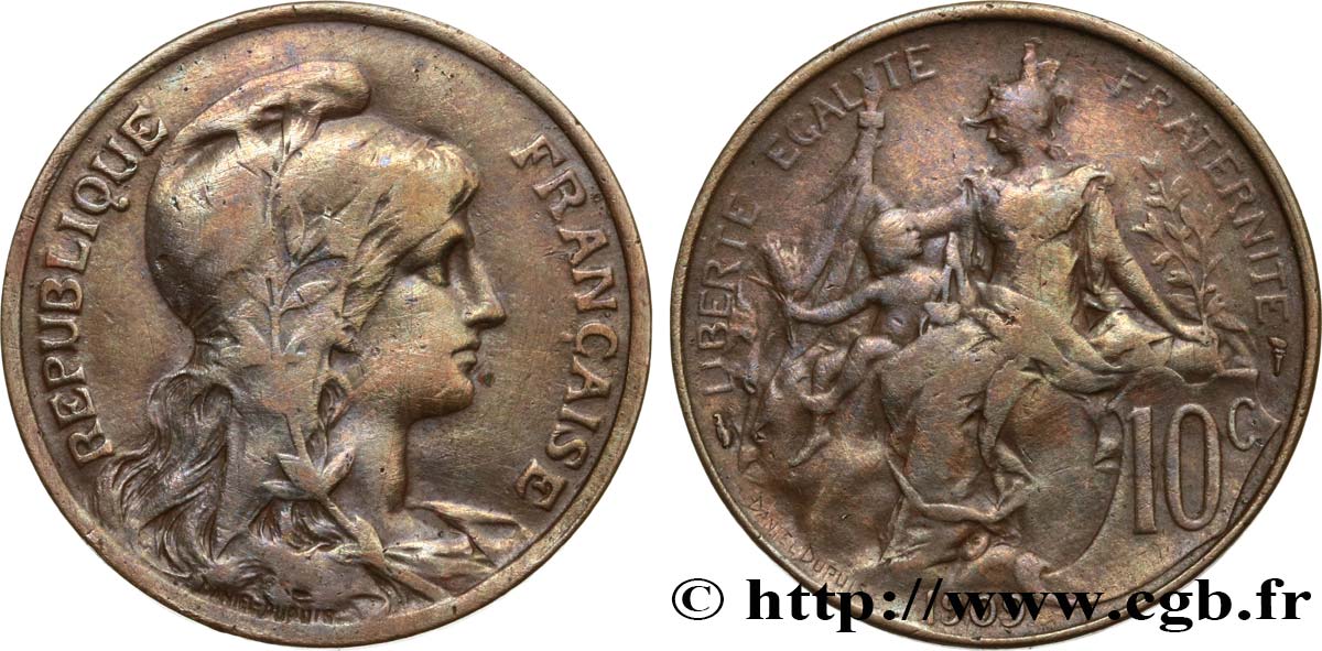 10 centimes Daniel-Dupuis 1909 F.136/18 TB