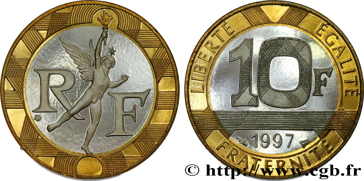 10 francs Génie de la Bastille, BE (Belle Épreuve) 1997 Pessac F.375/14 var. FDC 