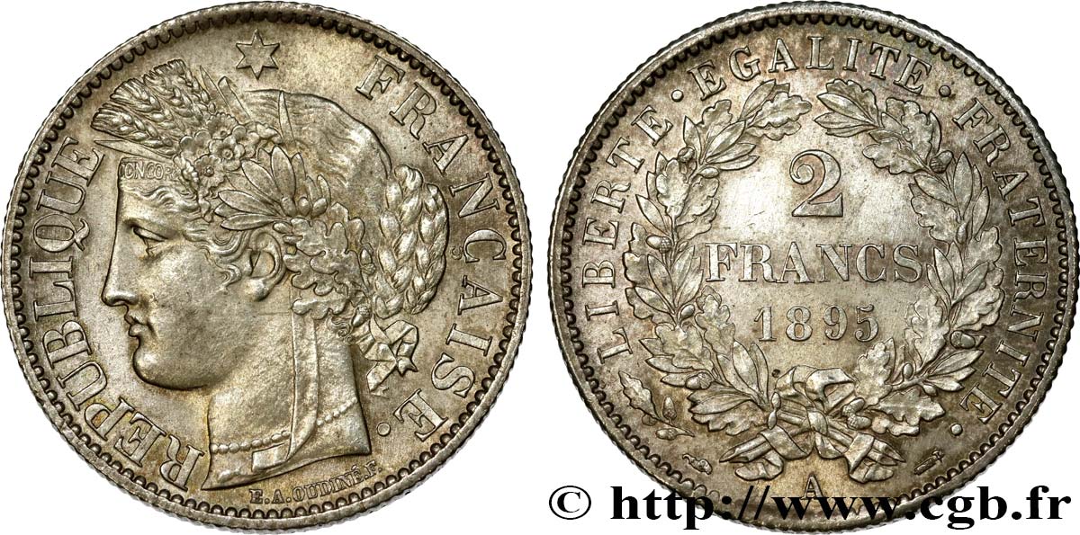 2 francs Cérès, avec légende 1895 Paris F.265/17 EBC62 