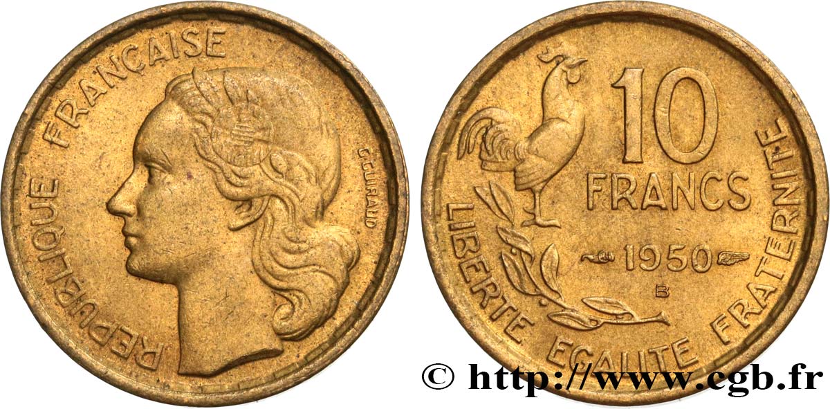 10 francs Guiraud 1950 Beaumont-Le-Roger F.363/3 TTB52