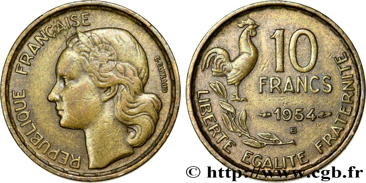 10 francs Guiraud 1954 Beaumont-Le-Roger F.363/11 MB30