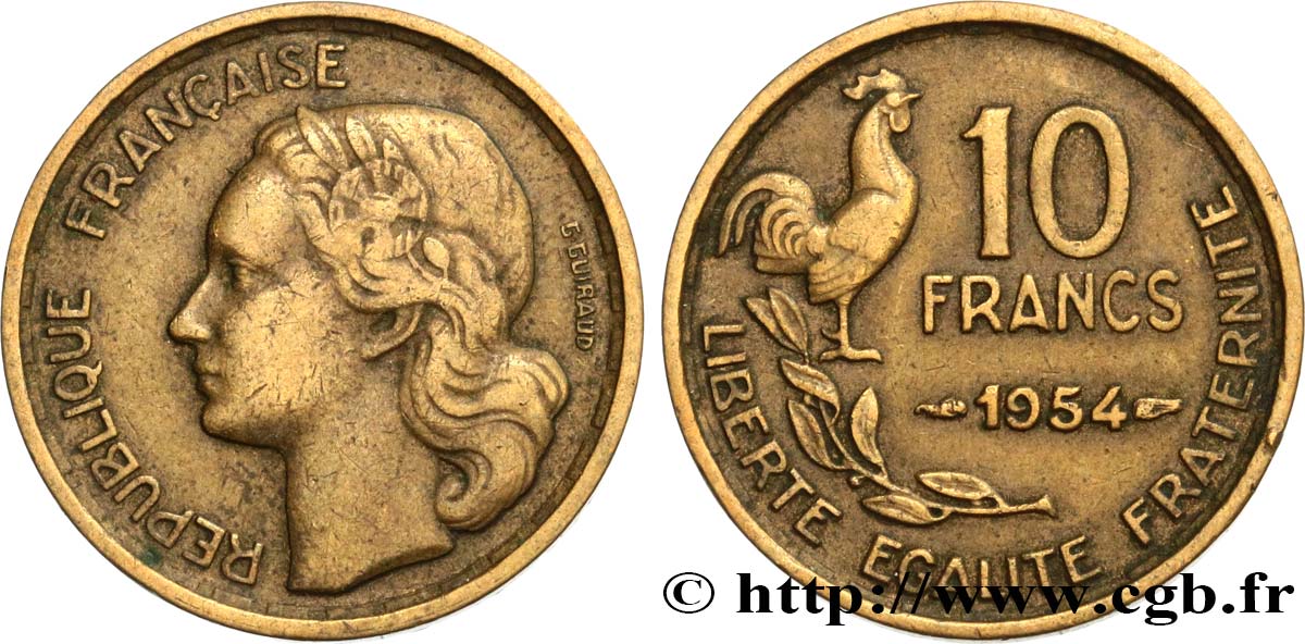 10 francs Guiraud 1954 F.363/10 TB25
