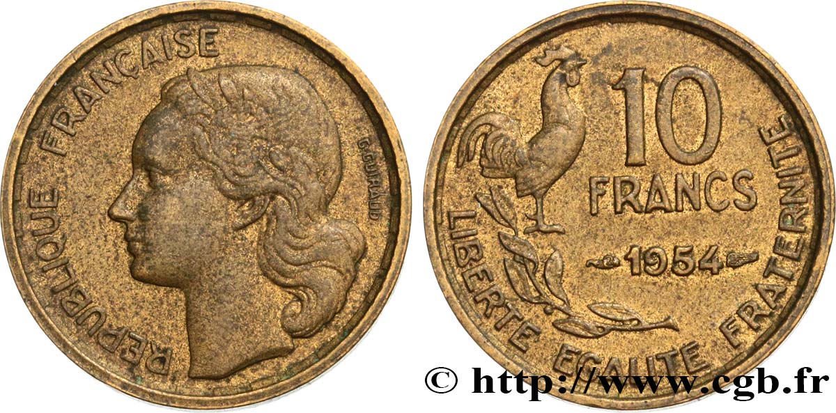 10 francs Guiraud 1954 F.363/10 TB30
