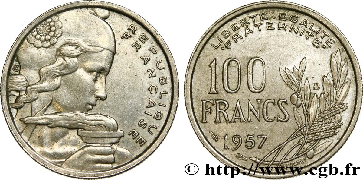 100 francs Cochet 1957 Beaumont-le-Roger F.450/11 XF48