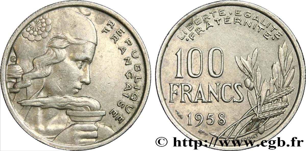 100 francs Cochet 1958 F.450/12 TTB45