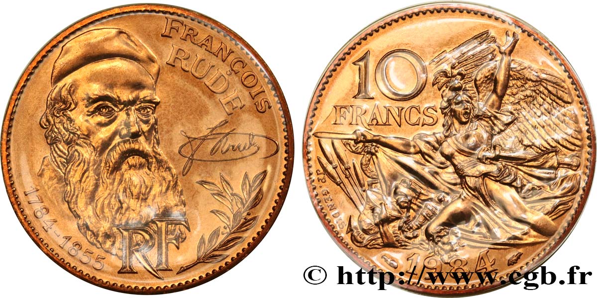 10 francs François Rude, tranche A 1984 F.369/2 FDC