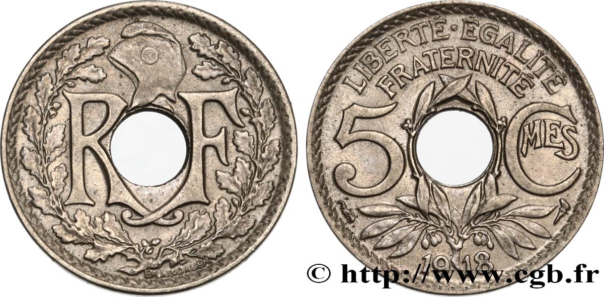 5 centimes Lindauer, grand module 1918 Paris F.121/2 TTB48