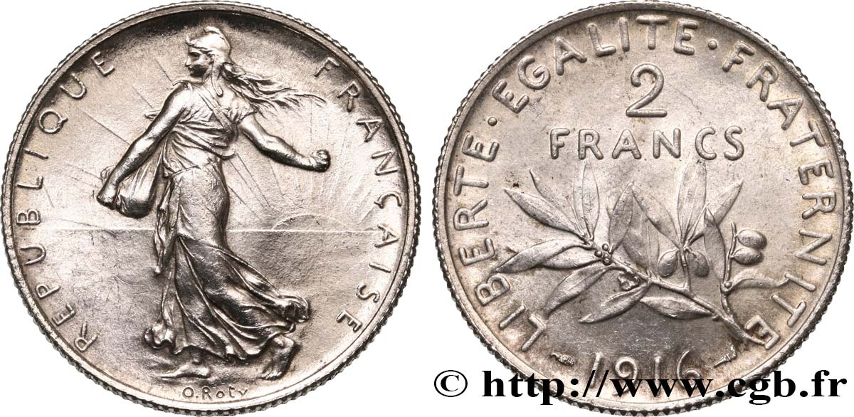 2 francs Semeuse 1916  F.266/18 SPL63 