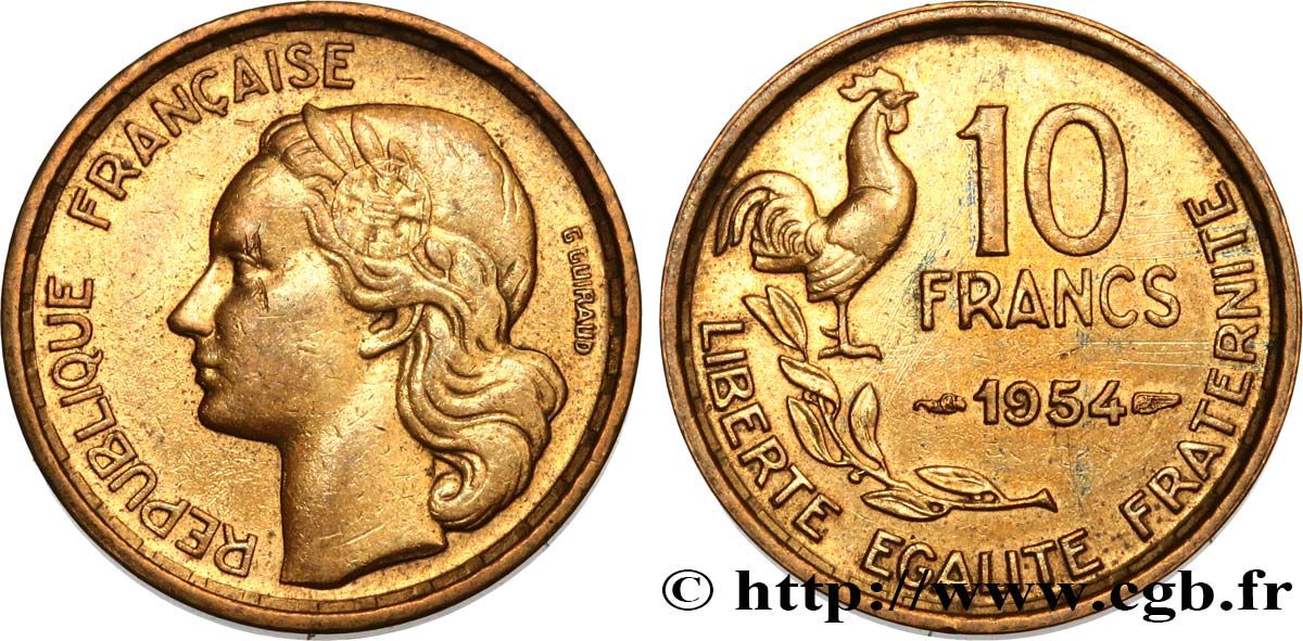 10 francs Guiraud 1954 F.363/10 XF