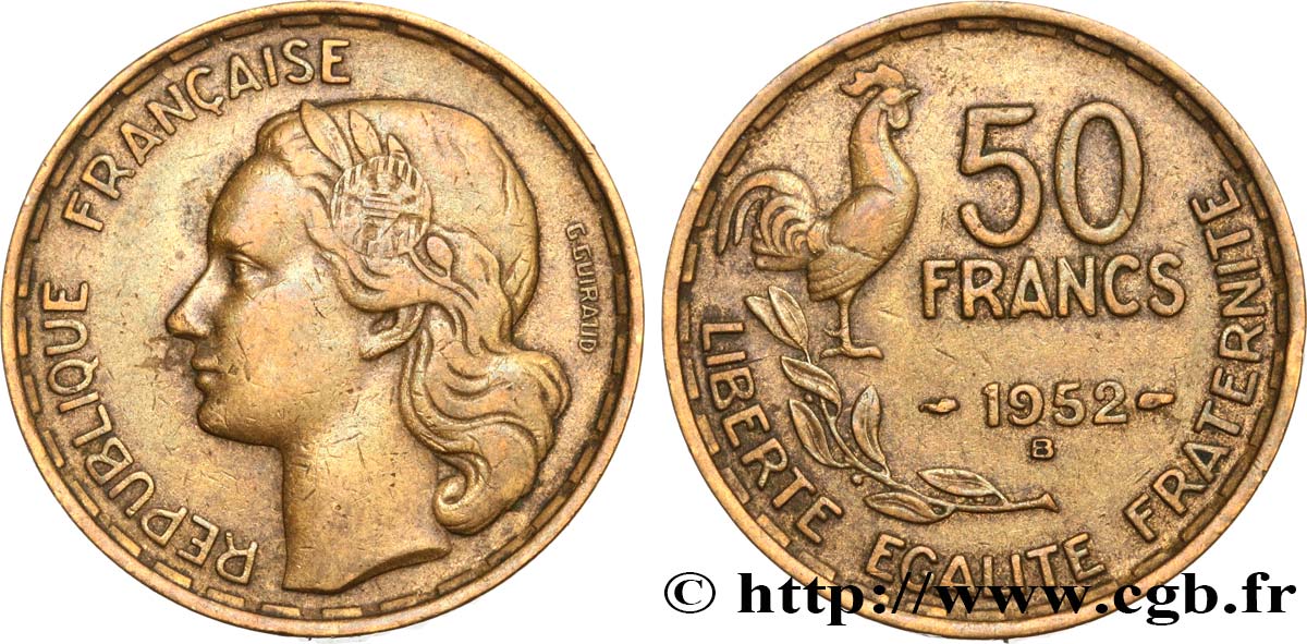 50 francs Guiraud 1952 Beaumont-le-Roger F.425/9 TB35