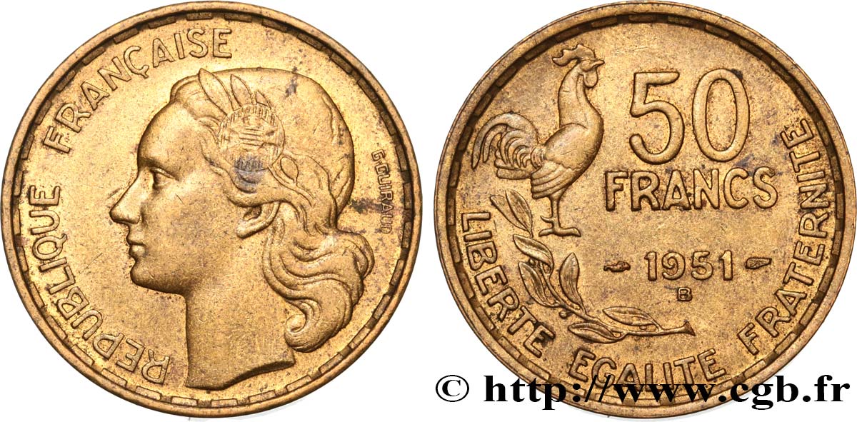 50 francs Guiraud 1951 Beaumont-Le-Roger F.425/6 AU50