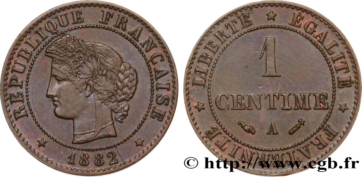 1 centime Cérès 1882 Paris F.104/10 TTB+