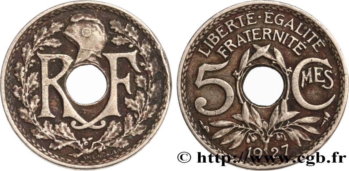 5 centimes Lindauer, petit module 1927 F.122/12 TB25