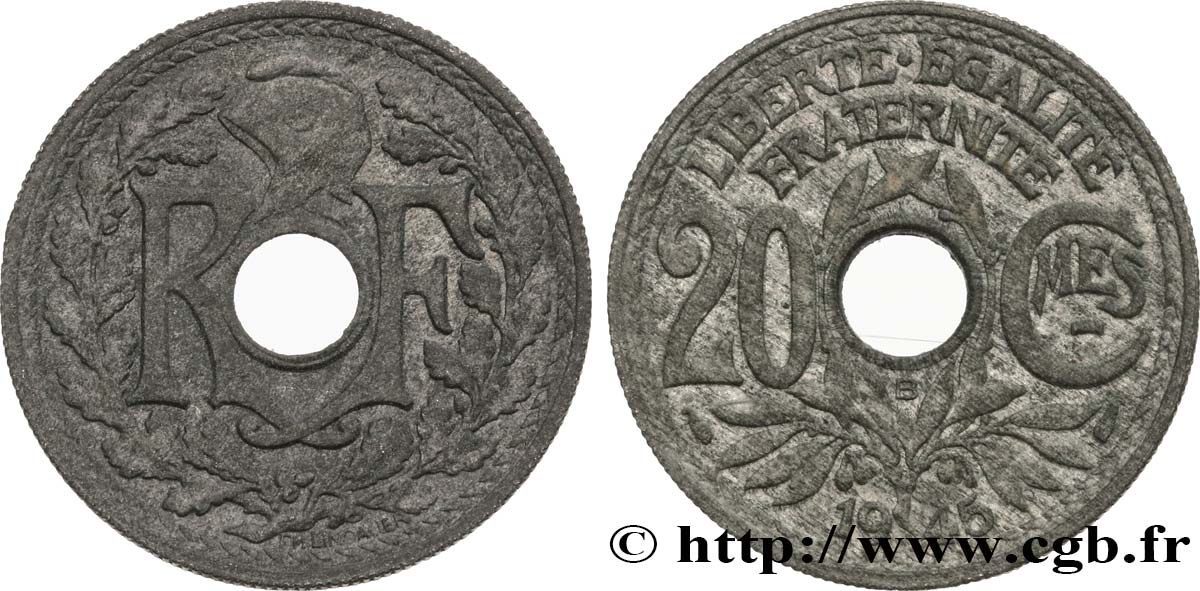 20 centimes Lindauer 1945 Beaumont-le-Roger F.155/3 AU55 
