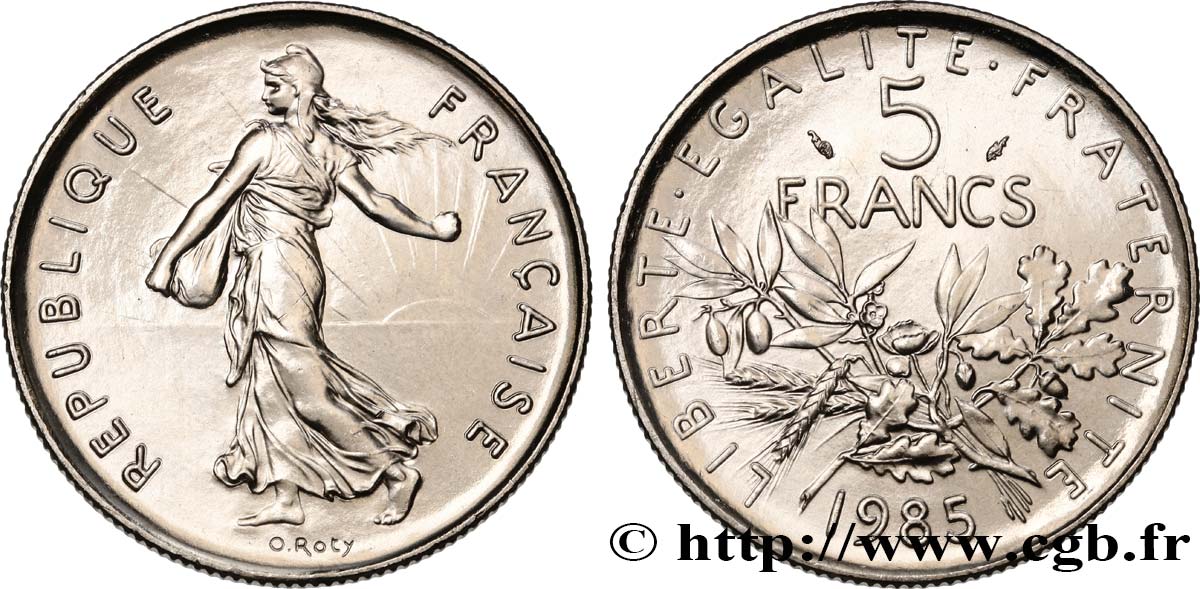 5 francs Semeuse, nickel 1985 Pessac F.341/17 MS