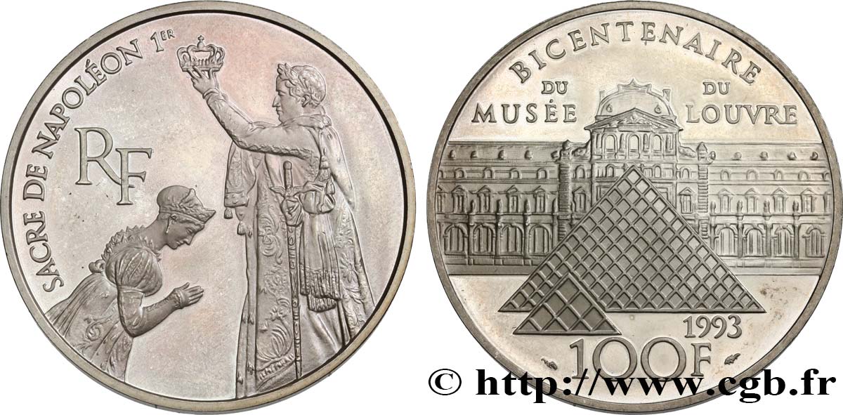 Belle Épreuve 100 francs sacre de Napoléon 1er 1993 F.1625 1 SUP