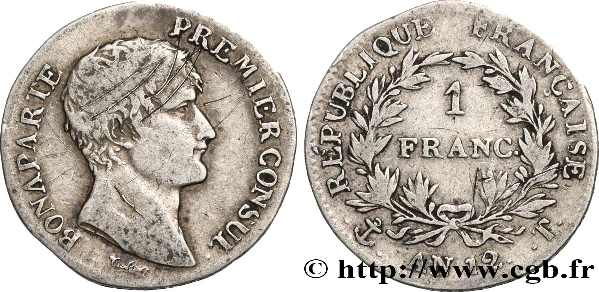 1 franc Bonaparte Premier Consul 1804 Nantes F.200/19 VG 