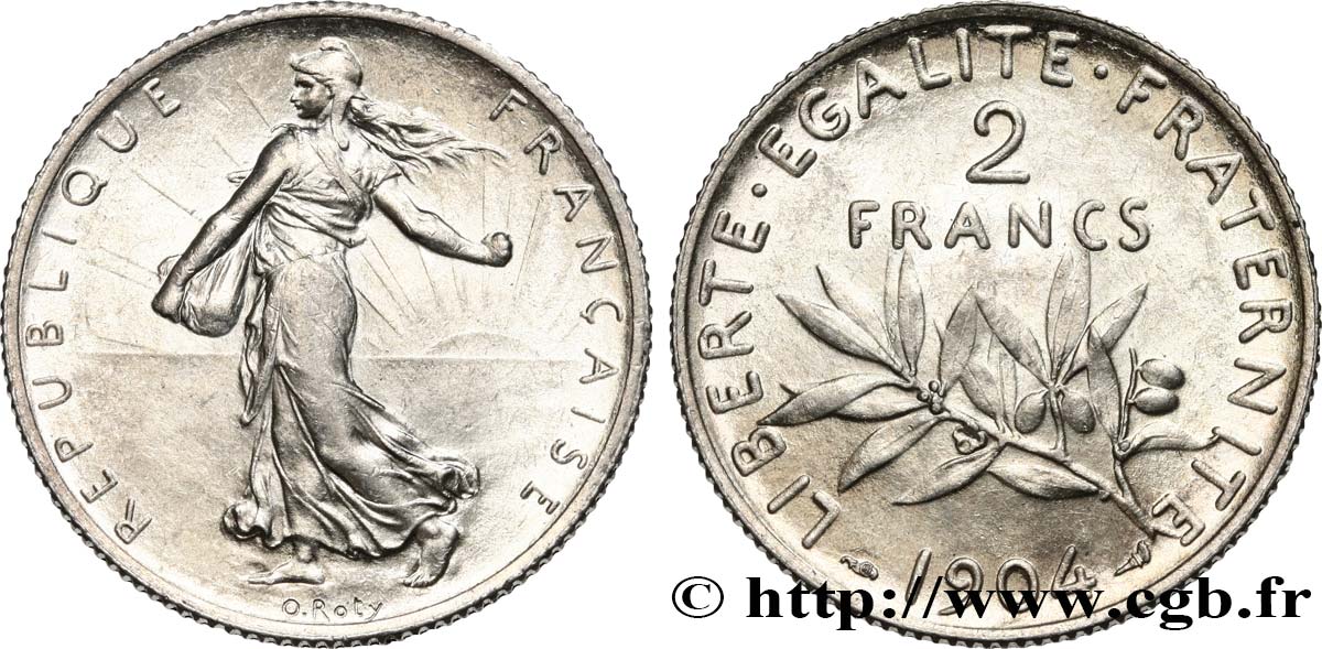 2 francs Semeuse 1904  F.266/8 AU58 