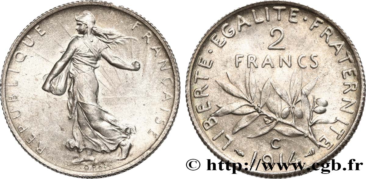 2 francs Semeuse 1914 Castelsarrasin F.266/16 SPL64