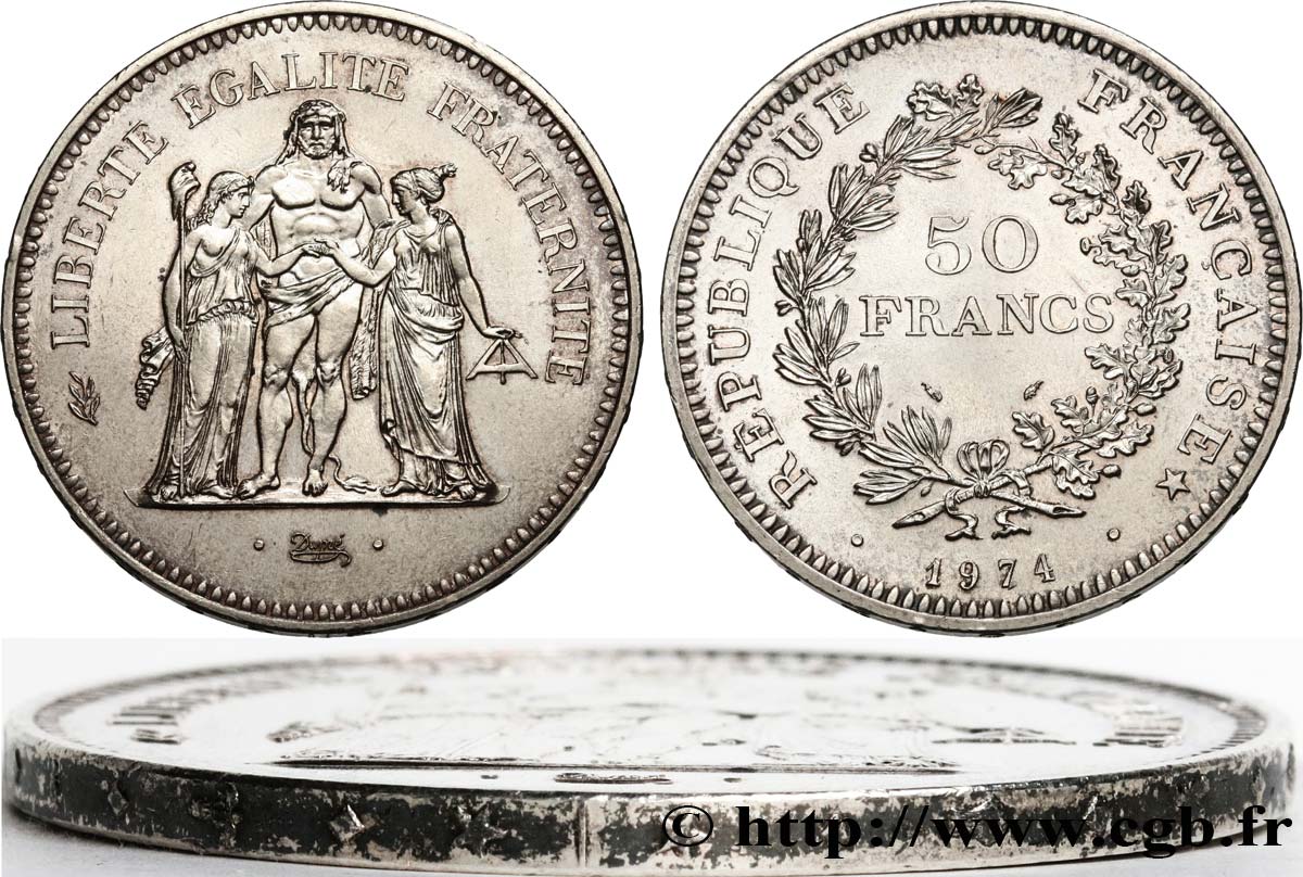 50 francs Hercule, tranche fautée 1974  F.427/2 fST 