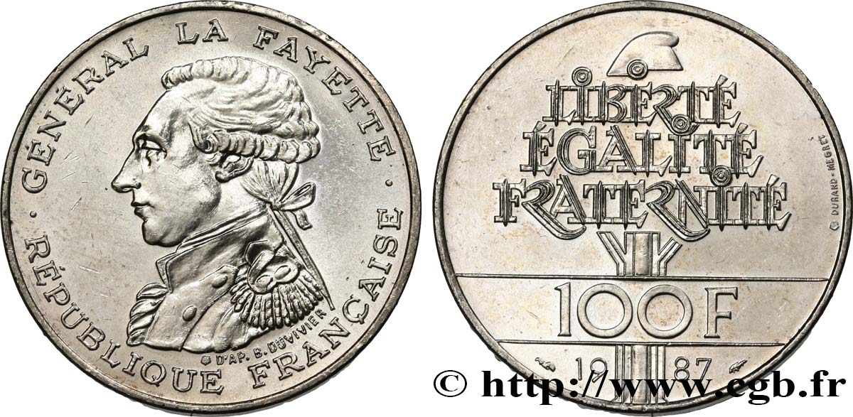 100 francs Égalité - La Fayette 1987 F.455/2 SPL