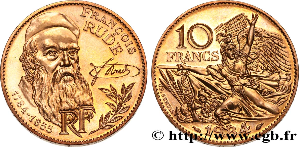 10 francs François Rude 1984 F.369/2 FDC